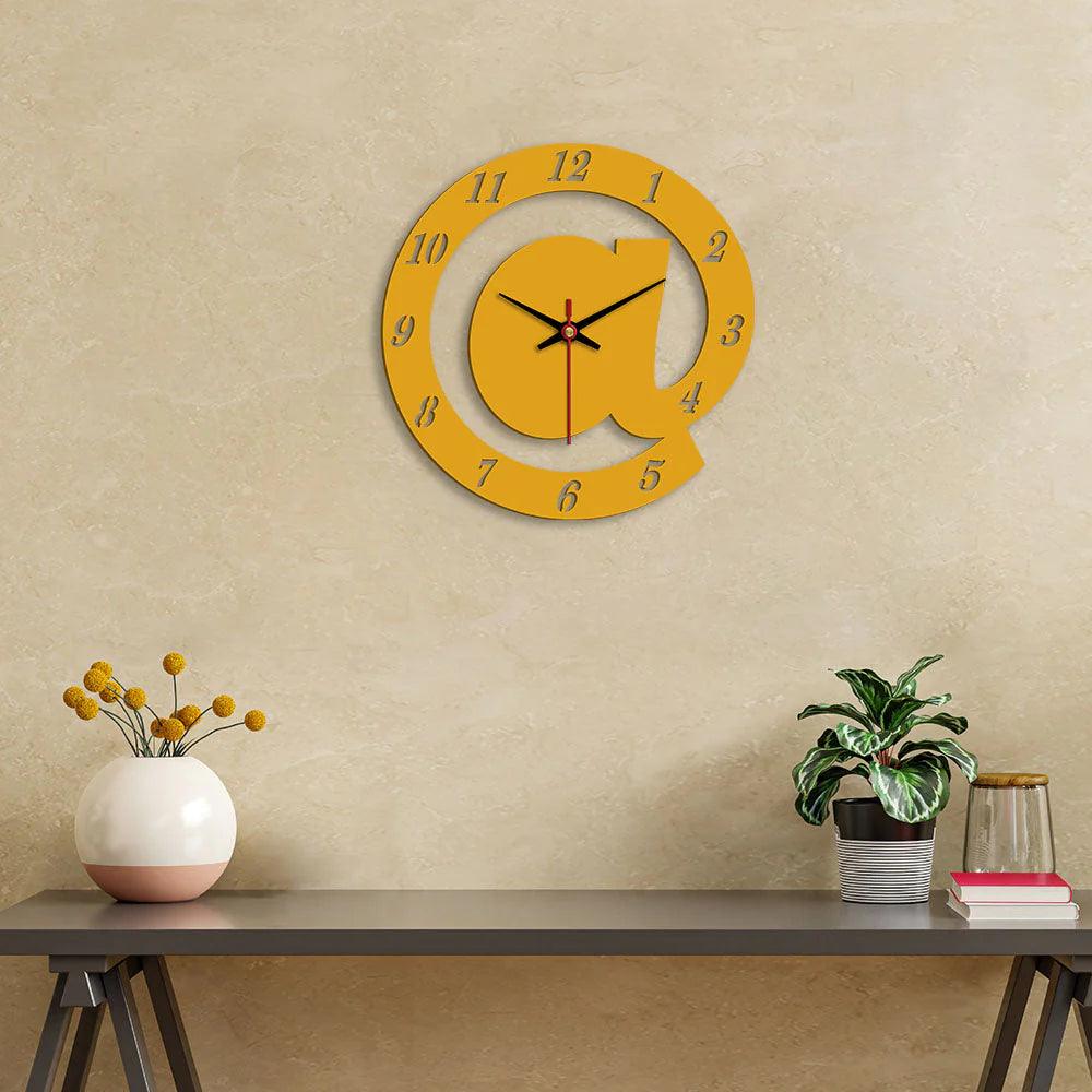Arroba Logo Designer Wooden Wall Clock - Decor Mantra 