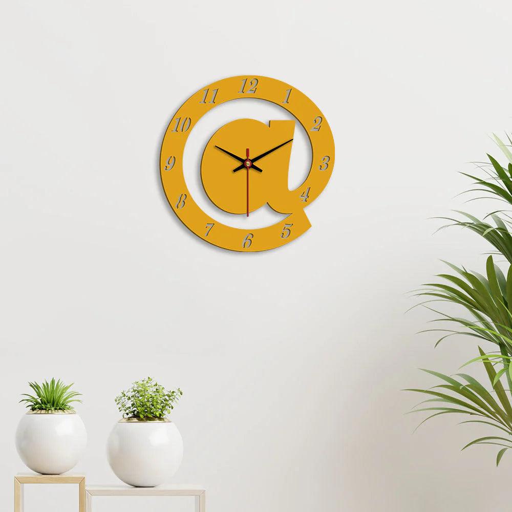 Arroba Logo Designer Wooden Wall Clock - Decor Mantra 