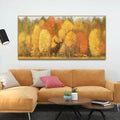 Autumn Foliage with Moose and Fox Premium Canvas Wall Painting DECORMANTRA