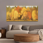 Autumn Foliage with Moose and Fox Premium Canvas Wall Painting DECORMANTRA