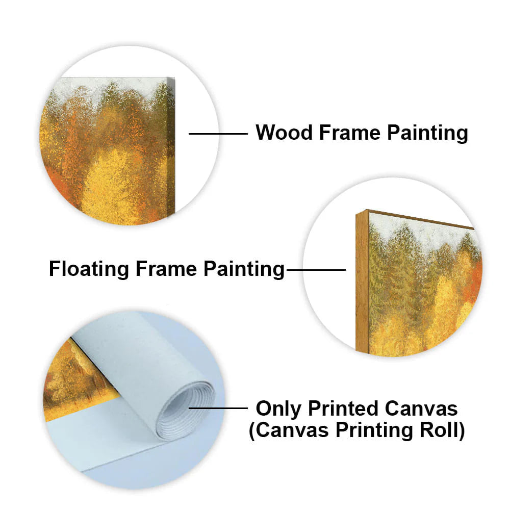 Autumn Foliage with Moose and Fox Premium Canvas Wall Painting DECORMANTRA