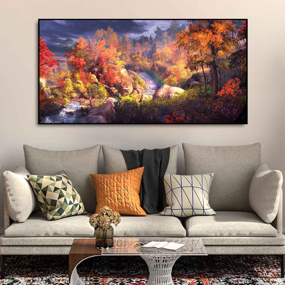 Autumn Season Nature's Scenery Wall Painting DECORMANTRA