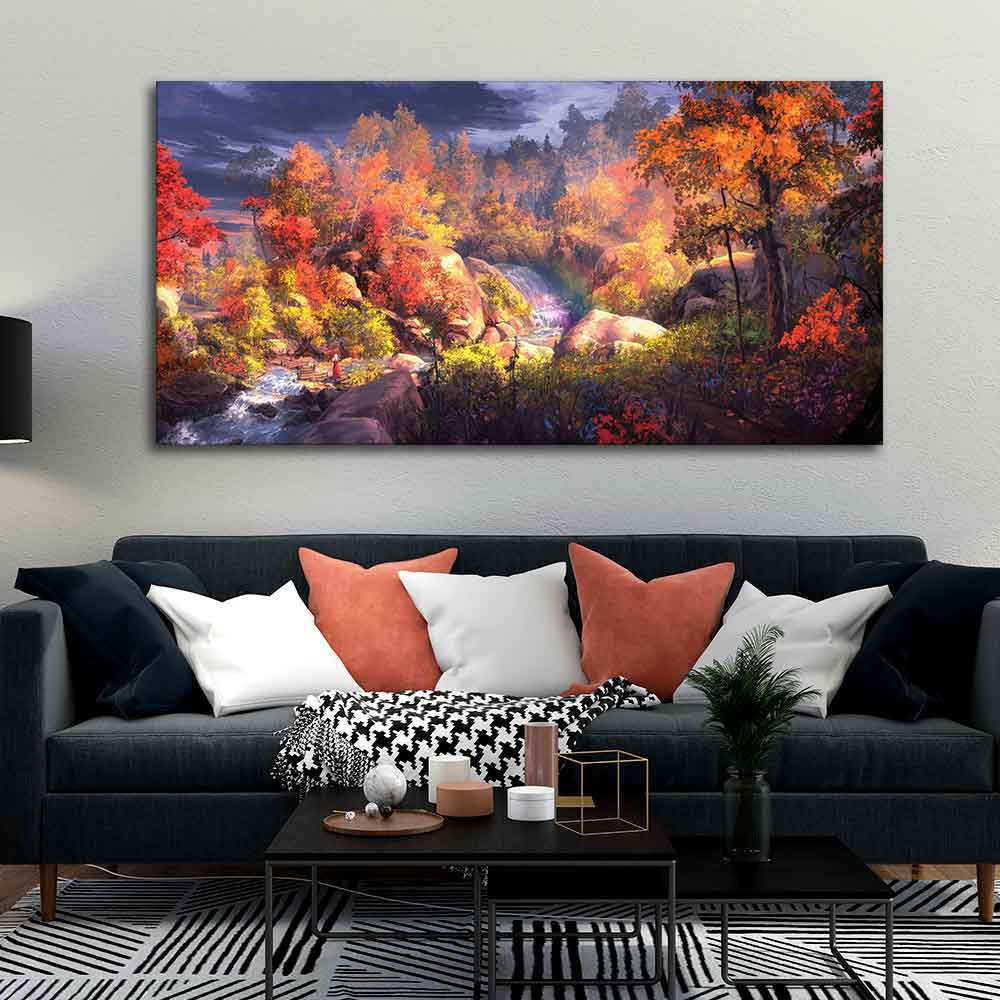 Autumn Season Nature's Scenery Wall Painting DECORMANTRA