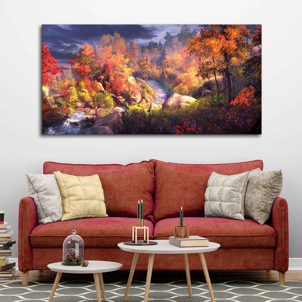 Autumn Season Nature's Scenery Wall Painting DECORMANTRA
