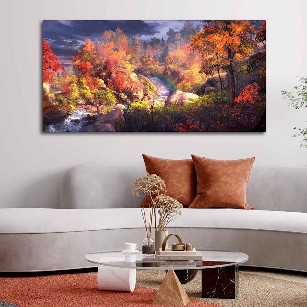 Autumn Season Nature's Scenery Wall Painting DECORMANTRA
