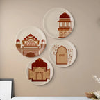 Opulence and Hospitality in Palaces collage porcelain plate Set of 4 - Harshita Craft