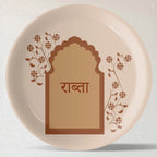 Opulence and Hospitality in Palaces collage porcelain plate Set of 4 - Harshita Craft