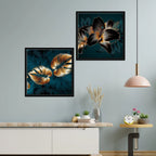 Lily Flower Canvas Wall Painting of 2 Pieces Floating Frame - Decor Mantra 