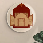 Opulence and Hospitality in Palaces collage porcelain plate Set of 4 - Harshita Craft