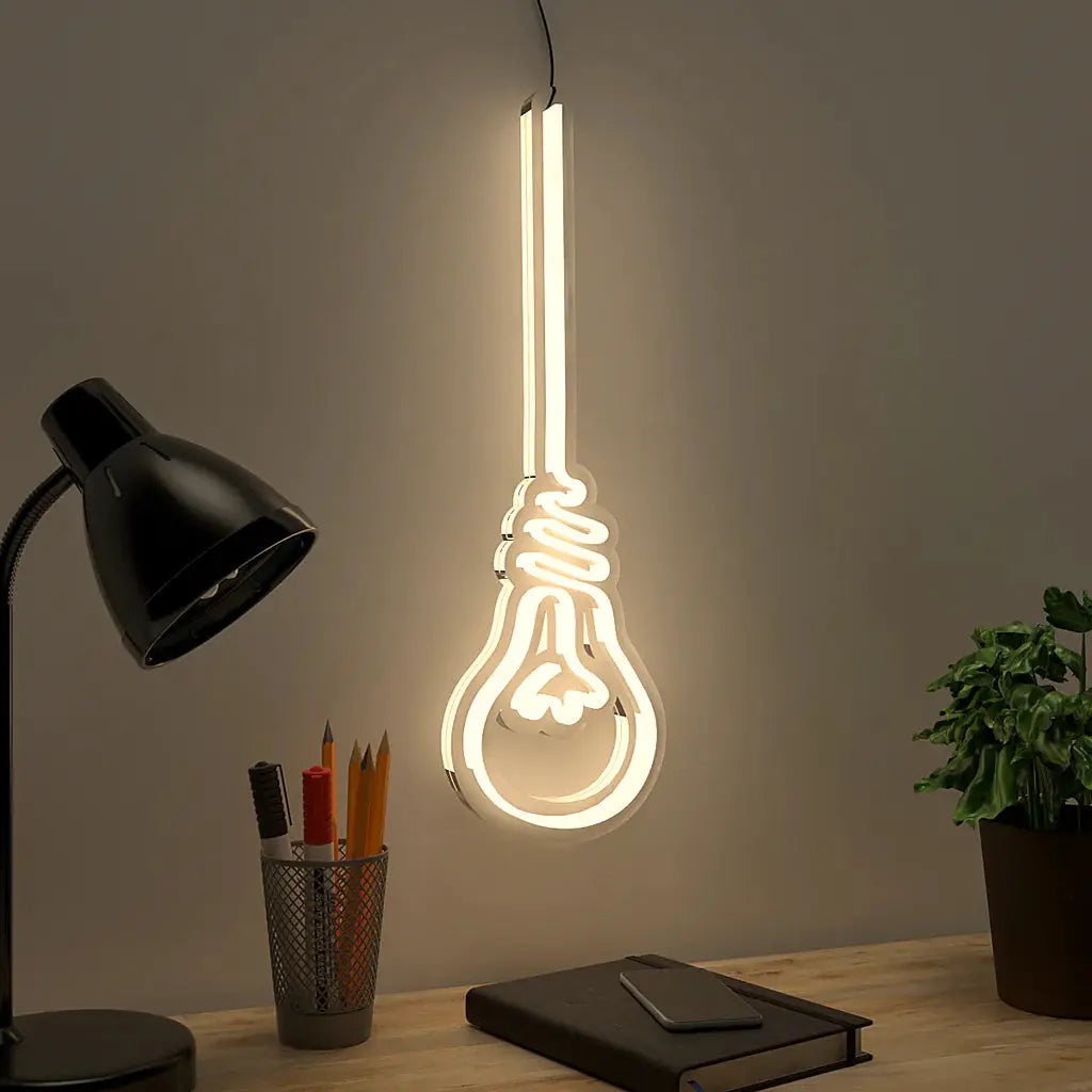 Hanging Bulb Design Neon LED Light DECORMANTRA