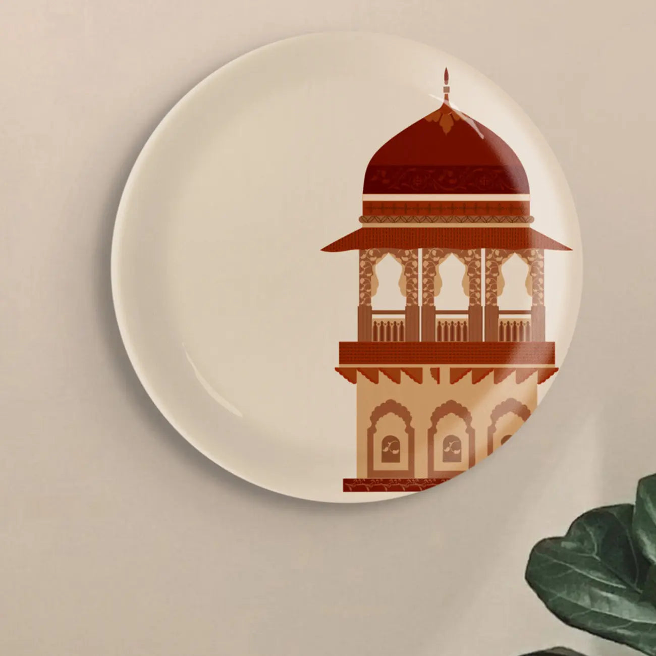 Opulence and Hospitality in Palaces collage porcelain plate Set of 4 - Harshita Craft