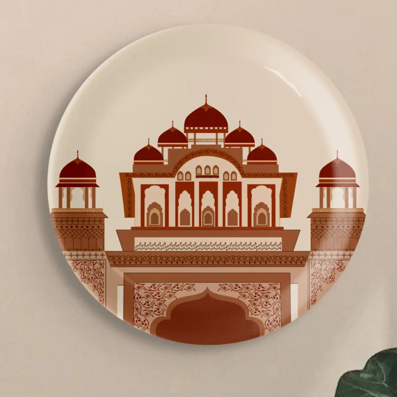 Opulence and Hospitality in Palaces collage porcelain plate Set of 4 - Harshita Craft