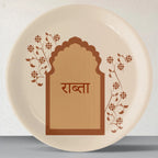 Opulence and Hospitality in Palaces collage porcelain plate Set of 4 - Harshita Craft