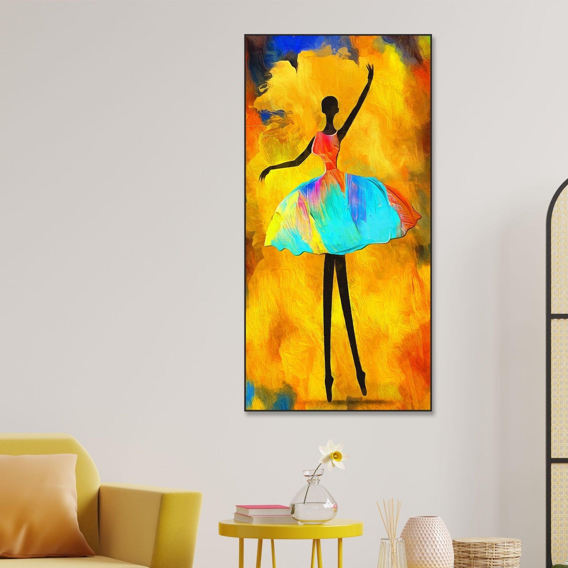Ballerina Floating Canvas Wall Painting - Decor Mantra 