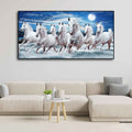 Seven Running Horses Wall Painting in Water - Harshita Craft