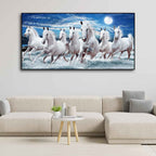 Seven Running Horses Wall Painting in Water - Harshita Craft