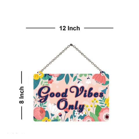 Good Vibes Only Designer Wooden Wall Hanging for Home Decor | Office | Gifts | Bedroom | Decoration Items for Living Room | Artworks Wall Hangings