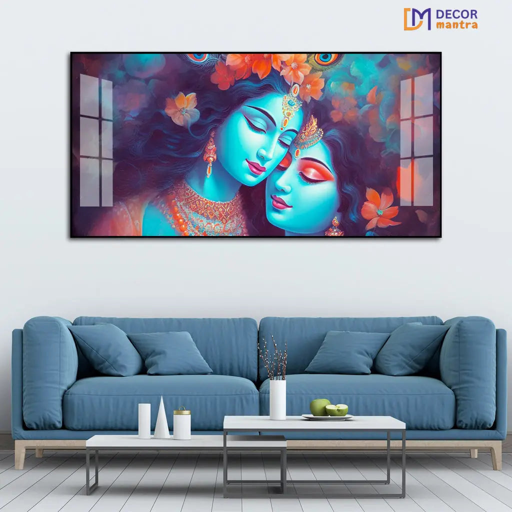 Divine Aura Radha Krishna Acrylic Premium Painting Decor Mantra