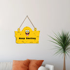 Keep Smiling Quote Wooden Wall Hanger for Home|Office|Living Room|Gift, Wall Decoration - Harshita Craft