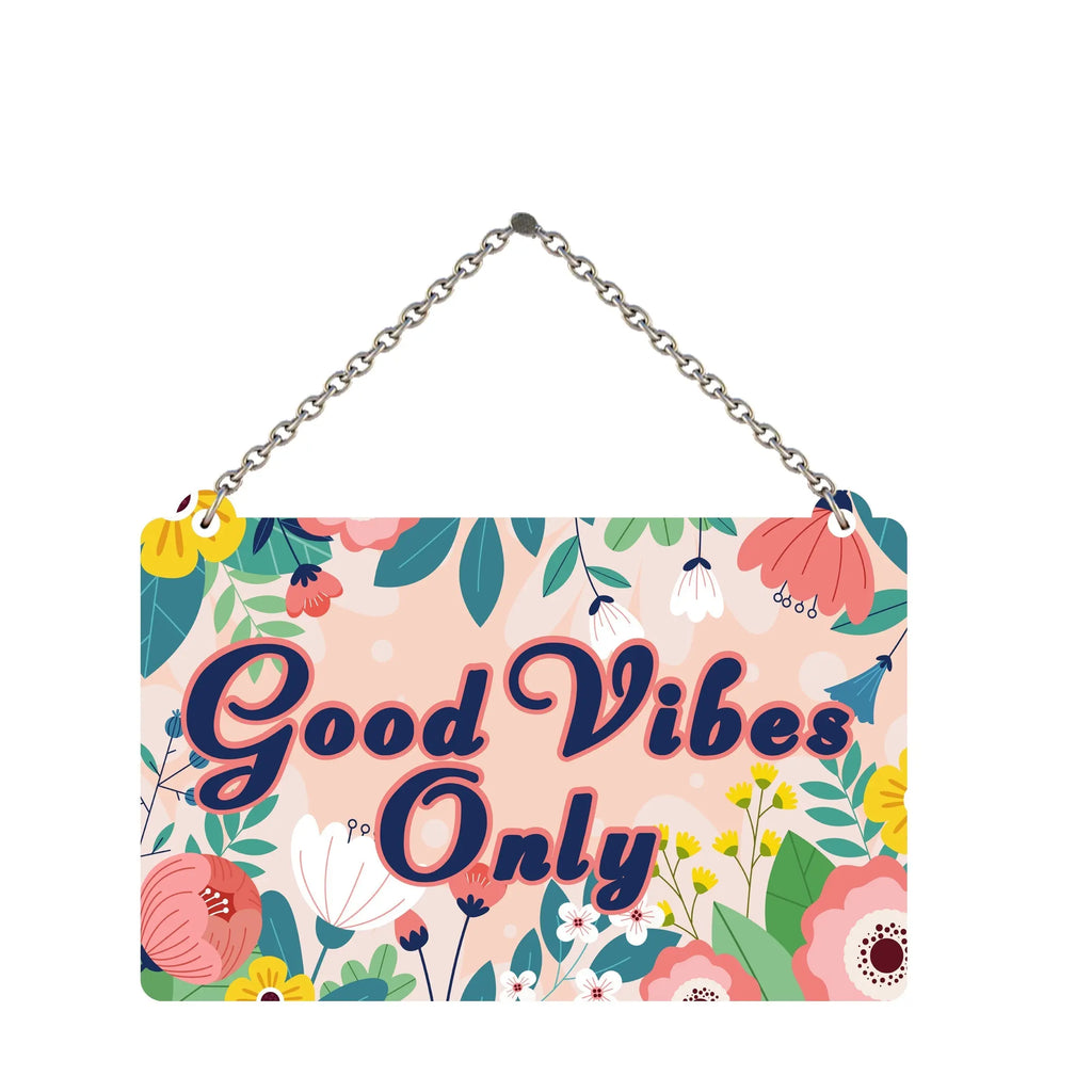 Good Vibes Only Designer Wooden Wall Hanging for Home Decor | Office | Gifts | Bedroom | Decoration Items for Living Room | Artworks Wall Hangings - Harshita Craft