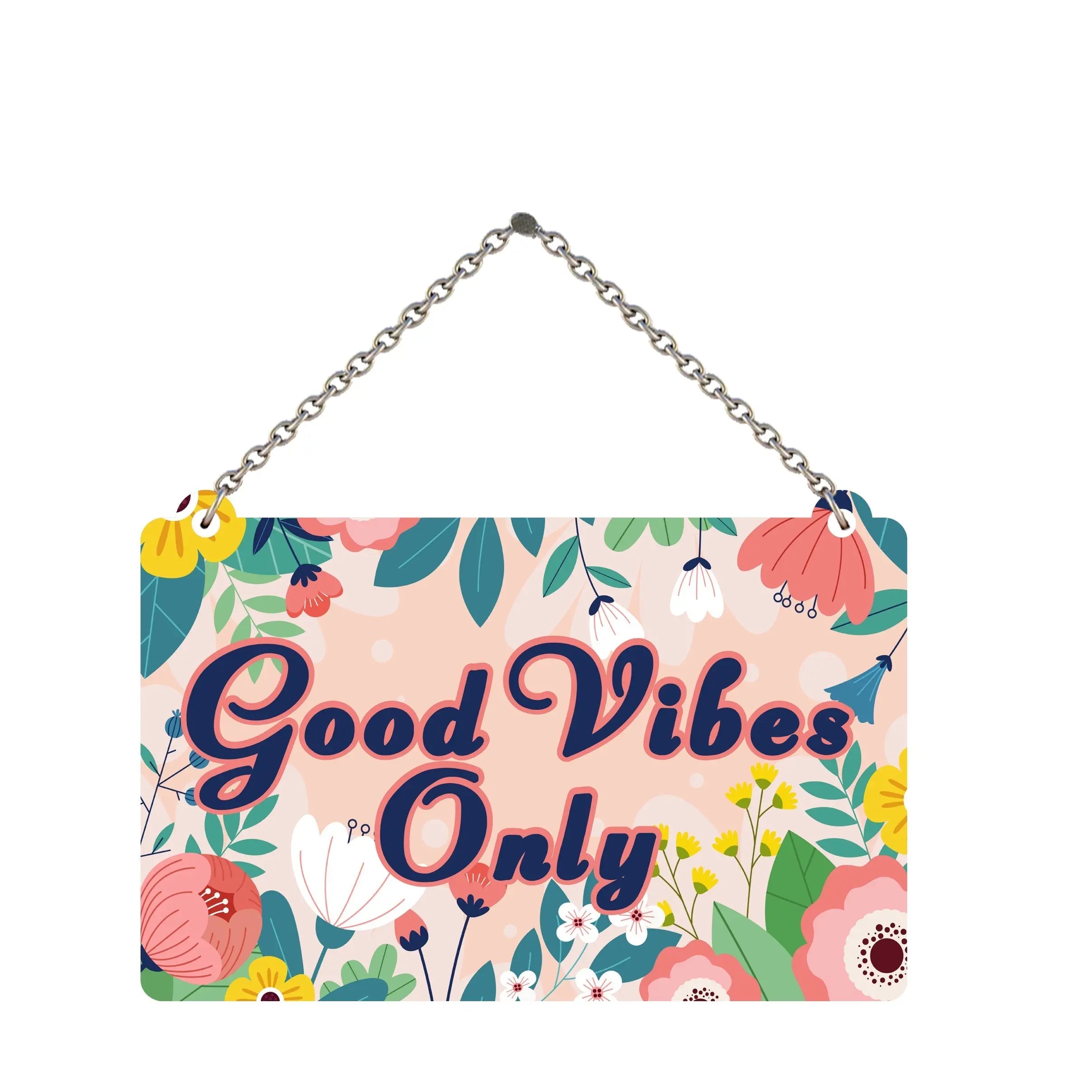 Good Vibes Only Designer Wooden Wall Hanging for Home Decor | Office | Gifts | Bedroom | Decoration Items for Living Room | Artworks Wall Hangings - Harshita Craft