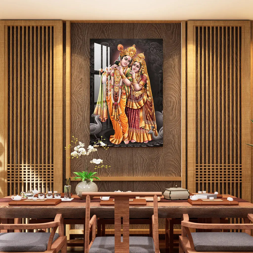 Krishna & Radha Beautiful Acrylic Wall Art Decor Mantra