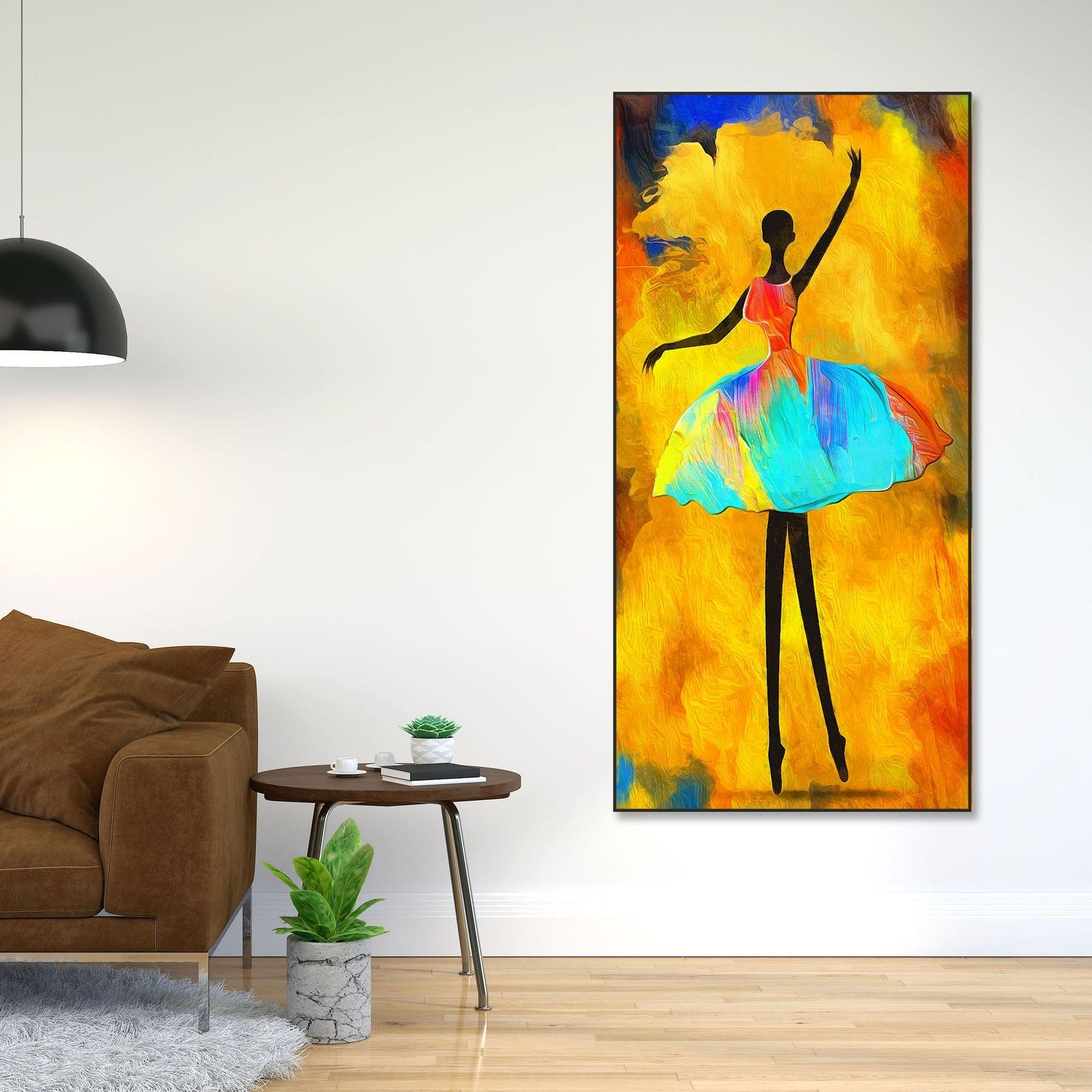 Ballerina Floating Canvas Wall Painting - Decor Mantra 