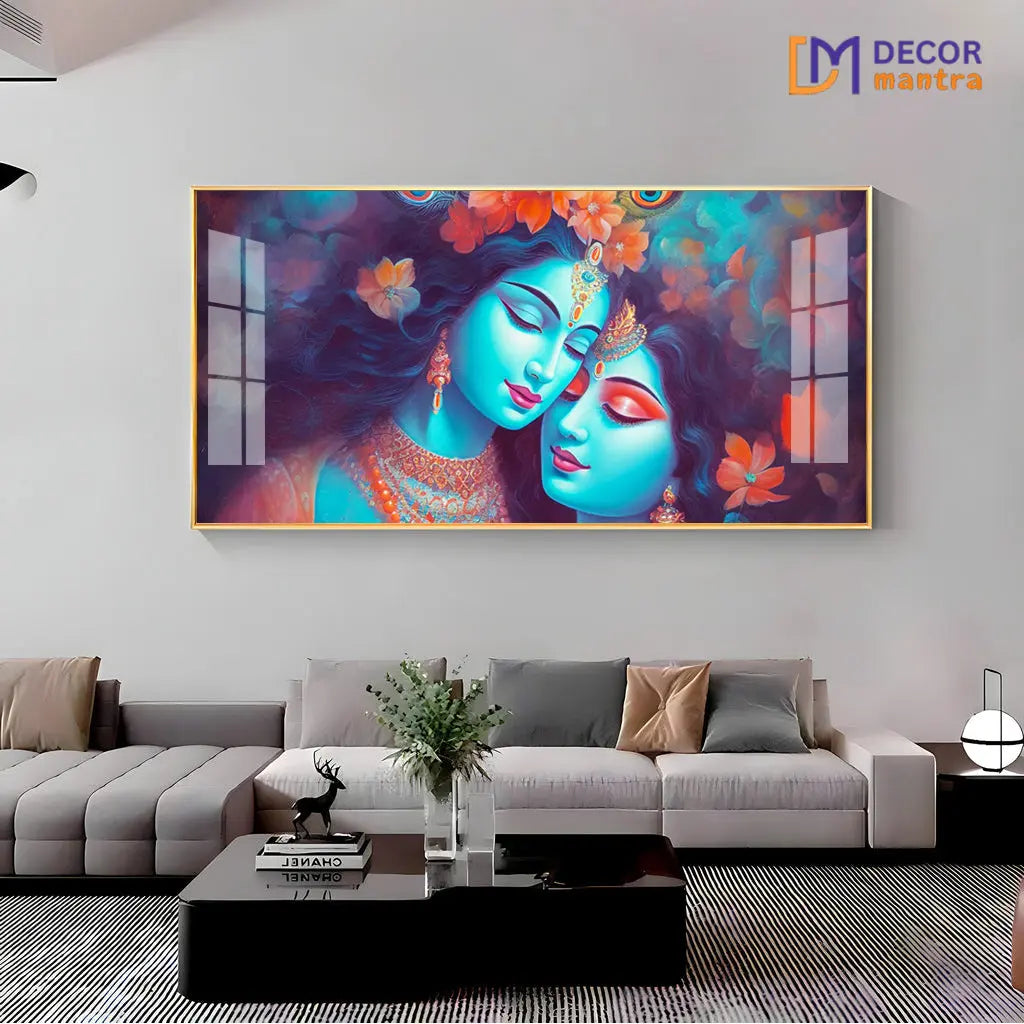 Divine Aura Radha Krishna Acrylic Premium Painting Decor Mantra