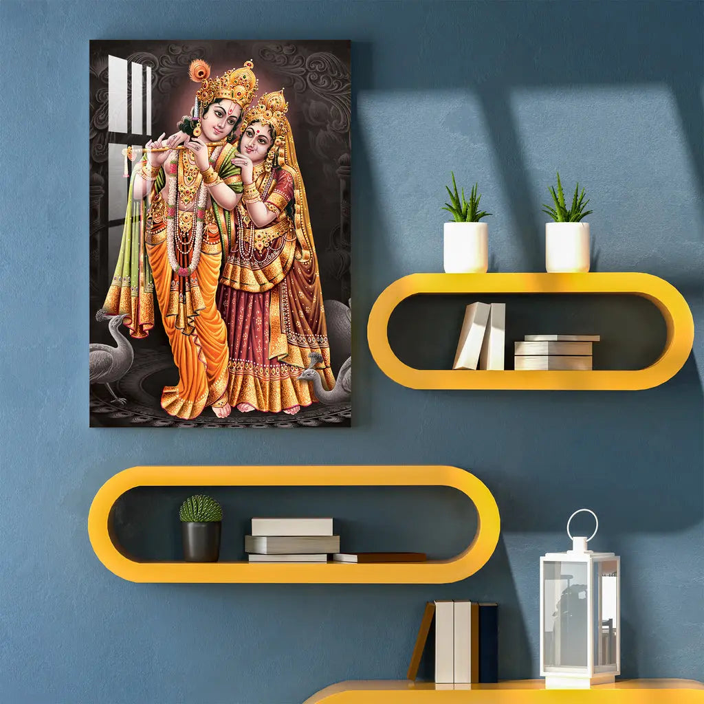 Krishna & Radha Beautiful Acrylic Wall Art Decor Mantra