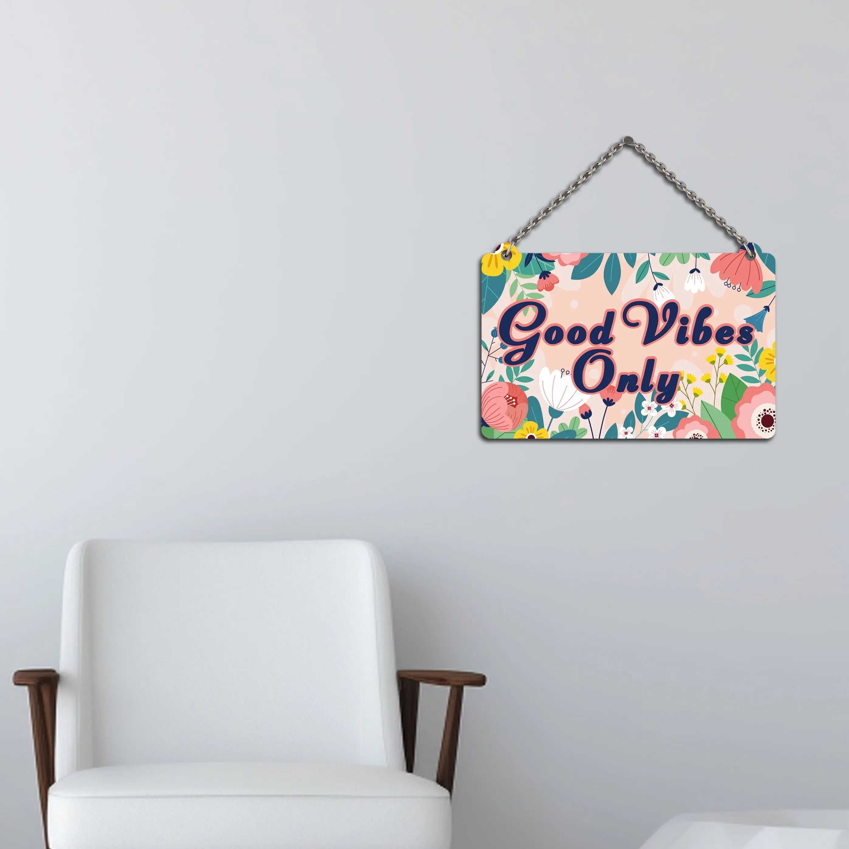 Good Vibes Only Designer Wooden Wall Hanging for Home Decor | Office | Gifts | Bedroom | Decoration Items for Living Room | Artworks Wall Hangings - Harshita Craft