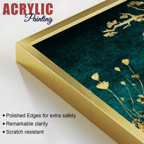 Golden Fishes Acrylic Floating Wall Painting Set of 2 - Decor Mantra 