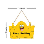 Keep Smiling Quote Wooden Wall Hanger for Home|Office|Living Room|Gift, Wall Decoration - Harshita Craft
