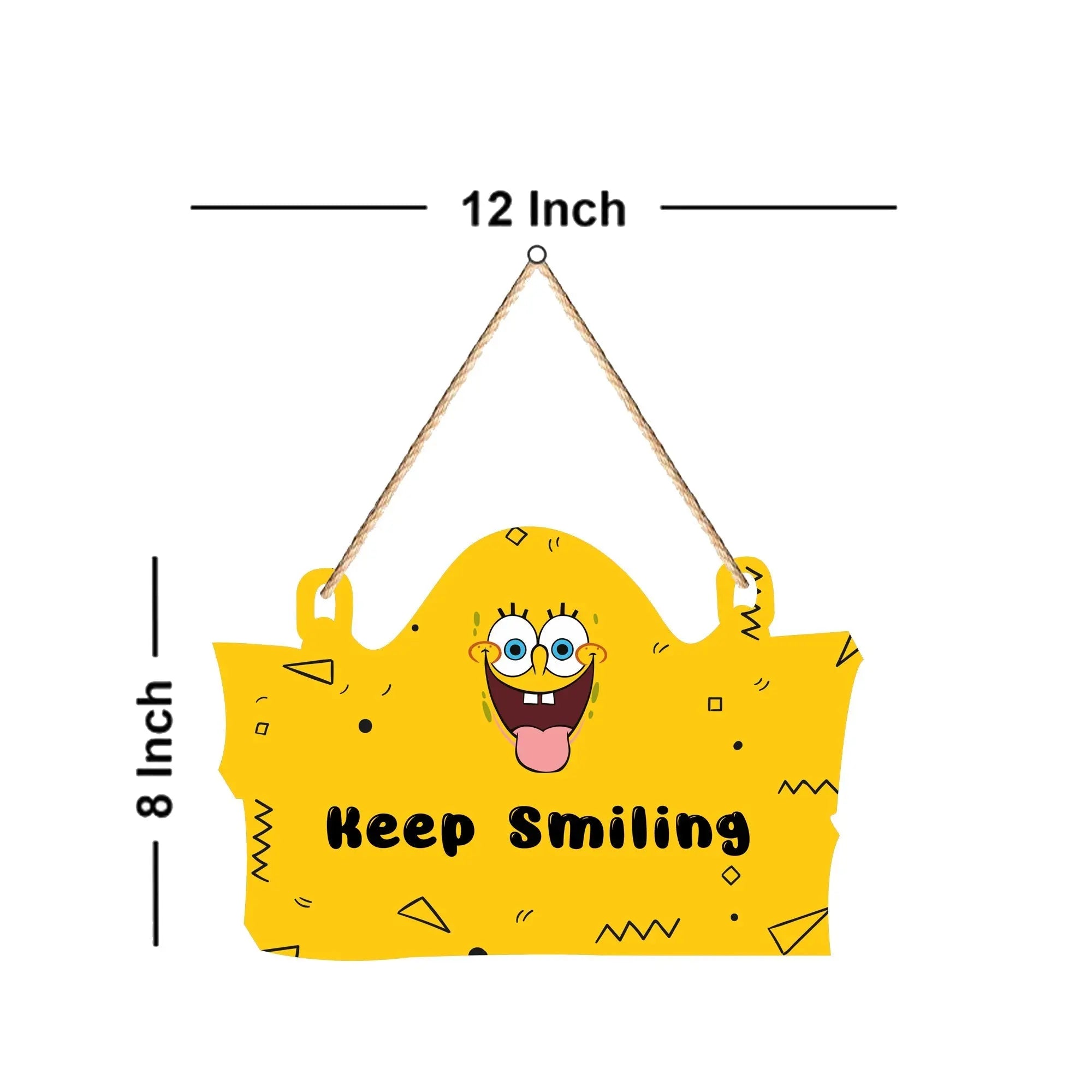 Keep Smiling Quote Wooden Wall Hanger for Home|Office|Living Room|Gift, Wall Decoration - Harshita Craft