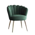 Green Color Crafted Shell Design Lounge Chair DECORMANTRA