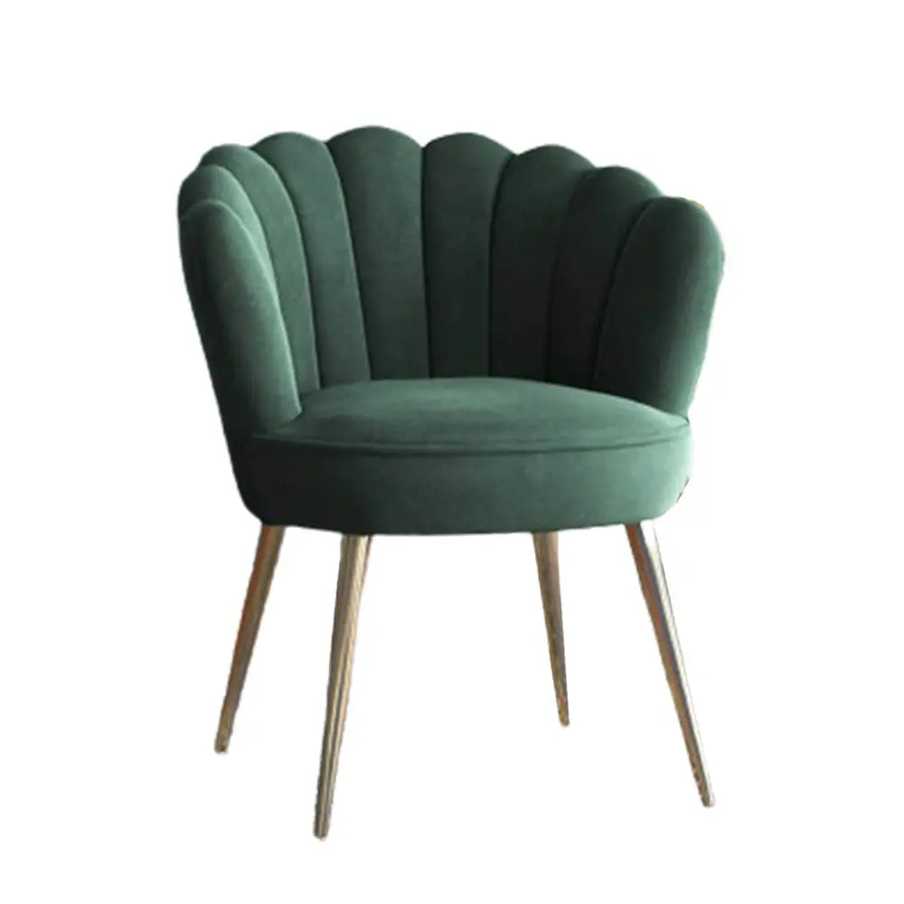 Green Color Crafted Shell Design Lounge Chair DECORMANTRA