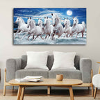 Seven Running Horses Wall Painting in Water - Harshita Craft