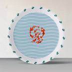 Sea-Inspired geometry fish Abstract Art Collection Porcelain Wall Plate - Harshita Craft