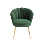 Green Color Crafted Shell Design Lounge Chair DECORMANTRA