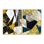 Premium Triangle Pattern Shapes Acrylic Floating Wall Painting Set Of 2 - Decor Mantra 