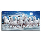 Seven Running Horses Wall Painting in Water - Harshita Craft