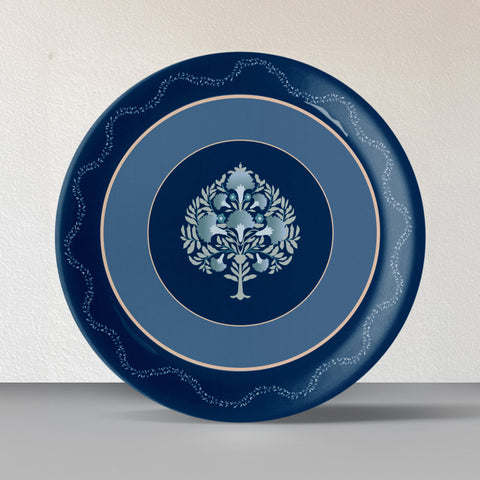Elegant Blue and White Plate Blue Pottery Inspired floral tree plate