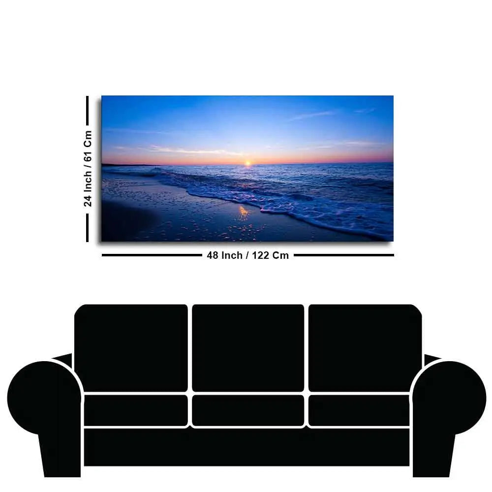 Sunset Sea Horizon Premium Canvas Wall Painting Decor Mantra