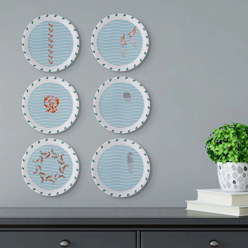 Sea-Inspired geometry fish Abstract Art Collection Porcelain Wall Plate - Harshita Craft