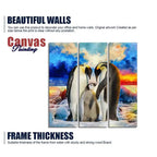 Animal Wall Painting of Penguins Set of 3 Pieces - Decor Mantra 
