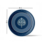 Elegant Blue and White Plate Blue Pottery Inspired floral tree plate - Harshita Craft