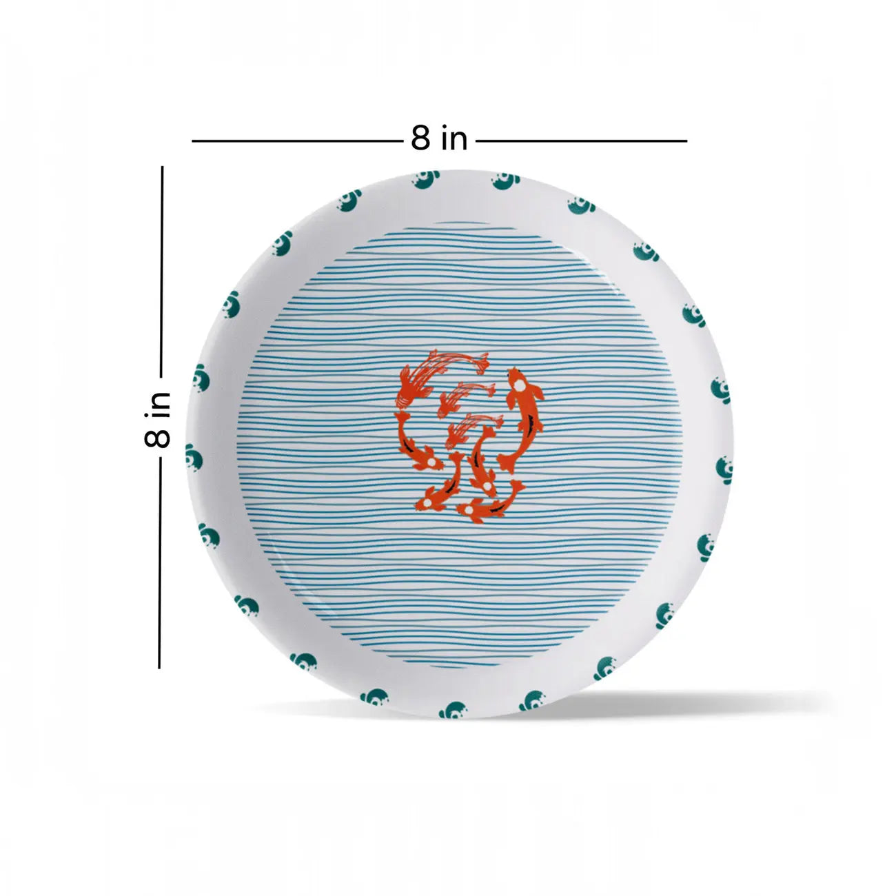 Sea-Inspired geometry fish Abstract Art Collection Porcelain Wall Plate - Harshita Craft