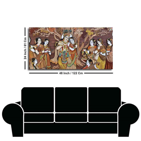 Radha Krishna Rasleela Canvas Wall Painting - Decor Mantra 