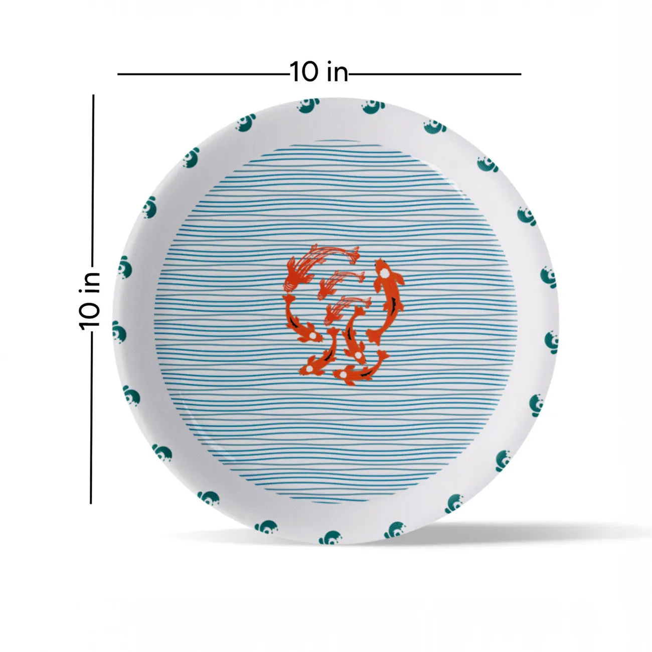 Sea-Inspired geometry fish Abstract Art Collection Porcelain Wall Plate - Harshita Craft