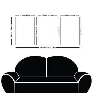 Golden Birds Flying Luxurious Art Premium Floating Canvas Wall Painting Set of Three - Decor Mantra 