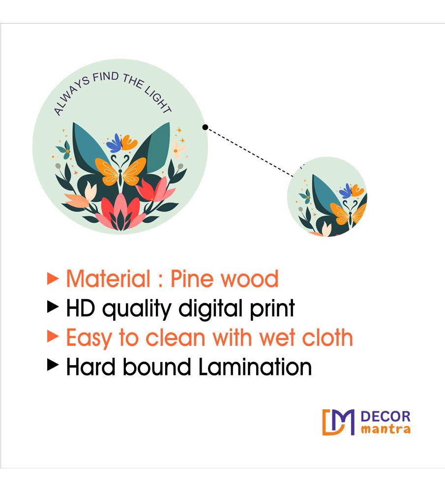 Decorative Wooden Wall Hanging Decoration Item for Home | Office | Gifts |Modern Wall Artworks Items | Wall Art | Living Room | Bedroom |Quotes Decor Item (WPS_139N) Pack of 11 Pieces - Decor Mantra 